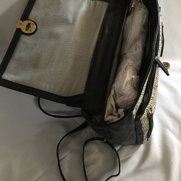 Fossil Amelia Calf Hair Backpack - Black/White - Picture 4 of 4